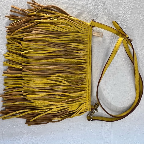 Rebecca Minkoff Yellow Fringe Crossbody Bag - Picture 4 of 12